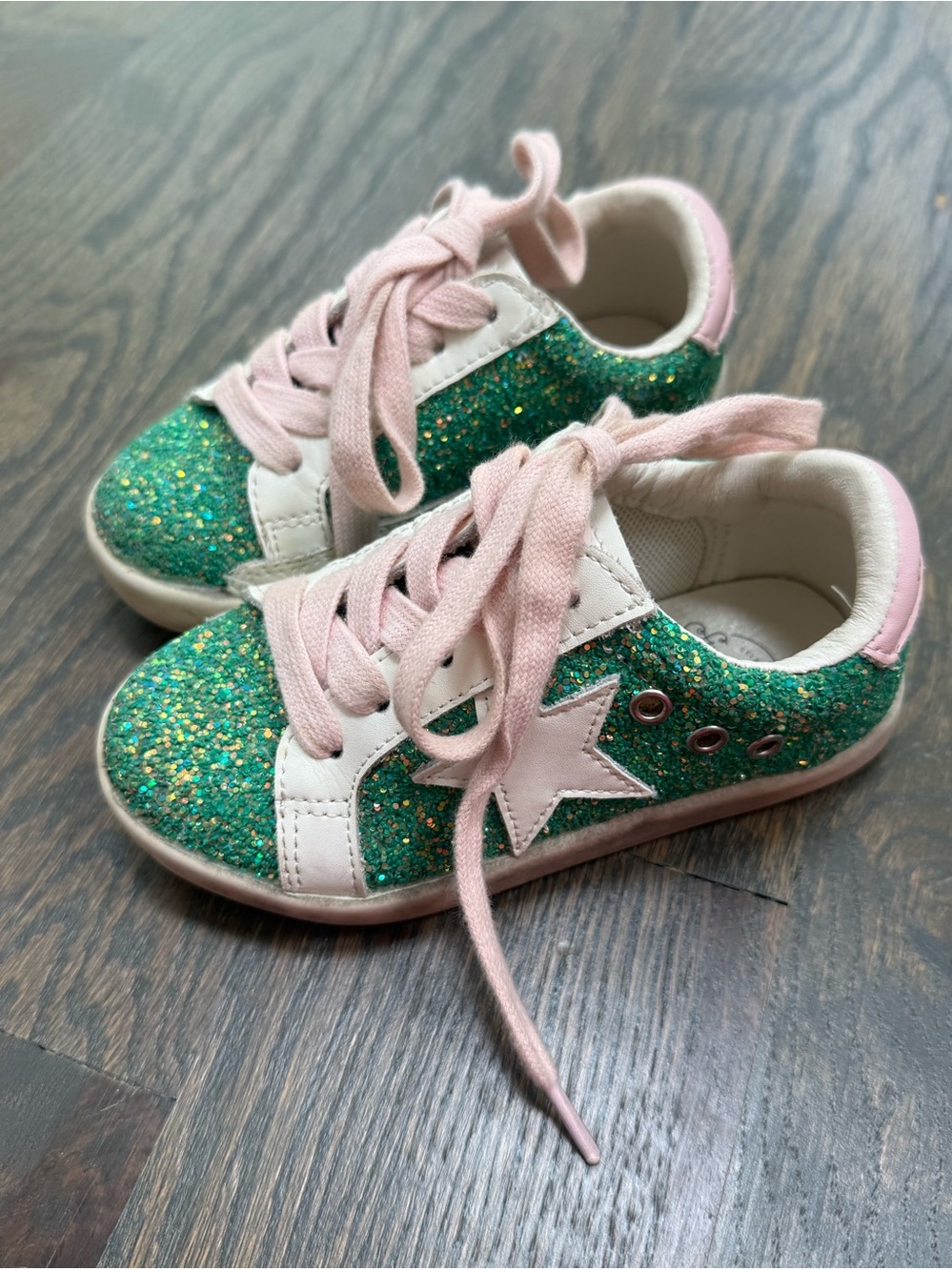 Sweet honey Kids Glitter Star Sneakers - Green Pink